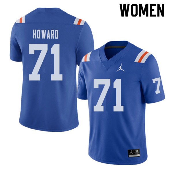 Jordan Brand Women #71 Chris Howard Florida Gators Throwback Alternate College Football Jersey